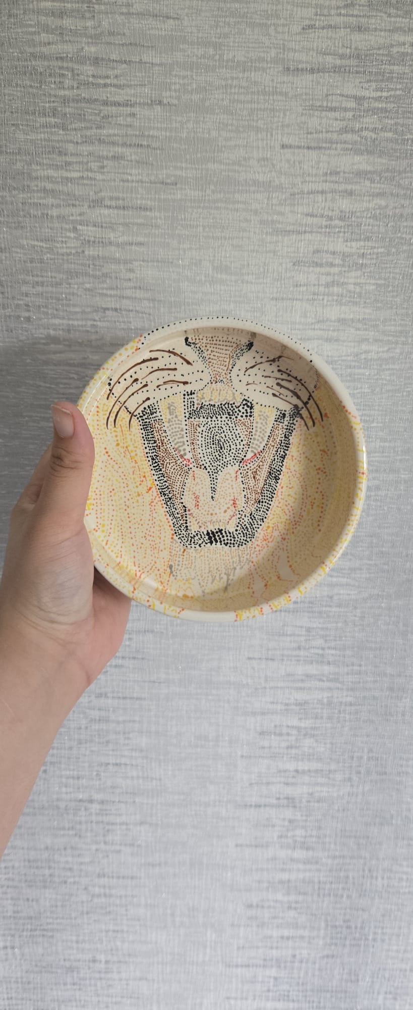 Lion Within – Hand-Painted Ceramic Lidded Bowl