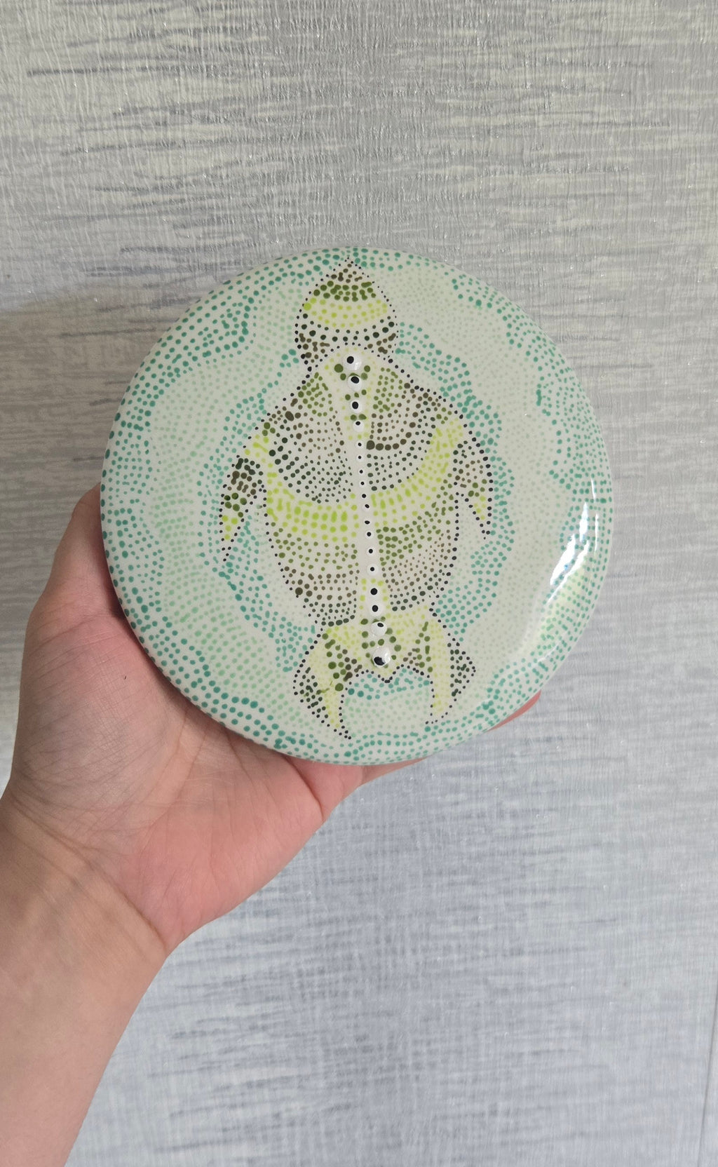 Hand Painted Ocean Cookie Jar – Dot Art Whale & Dolphin Storage Jar