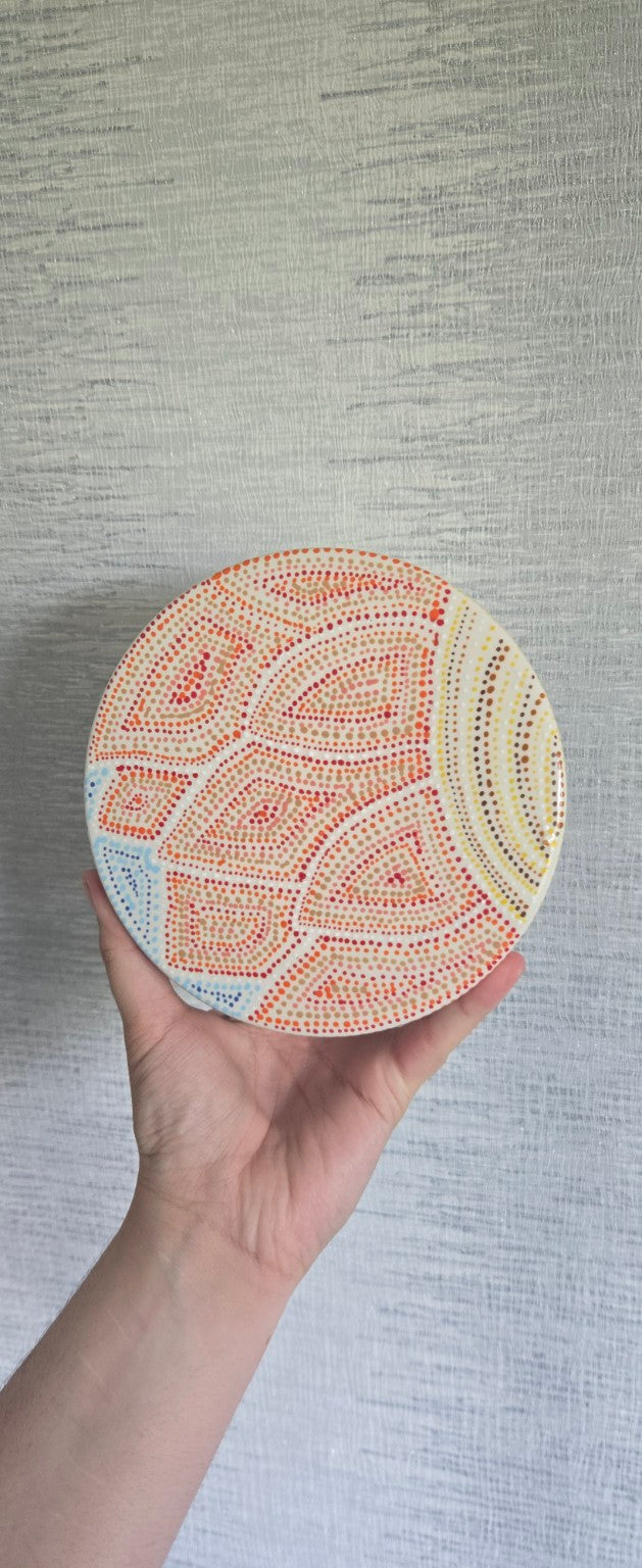 Hand Painted Ceramic Trinket Box – Sunflower Dot Art