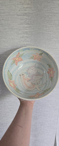 Peace in Bloom – Hand-Painted Ceramic Serving Bowl