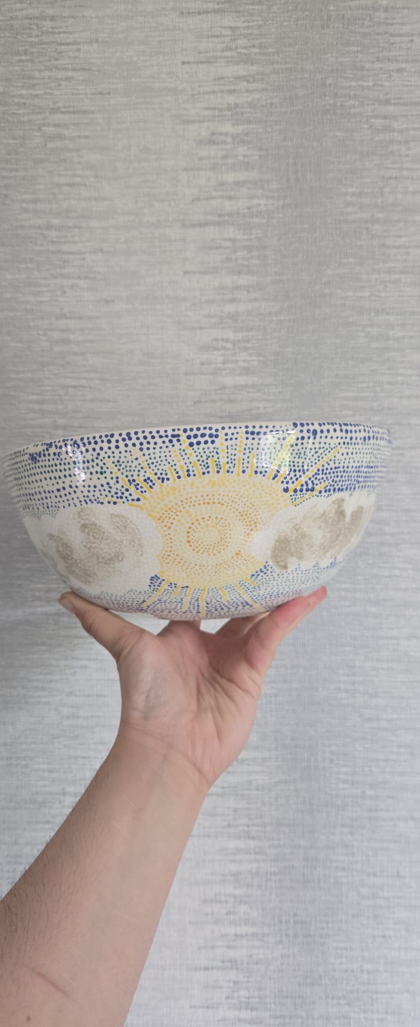 Peace in Bloom – Hand-Painted Ceramic Serving Bowl