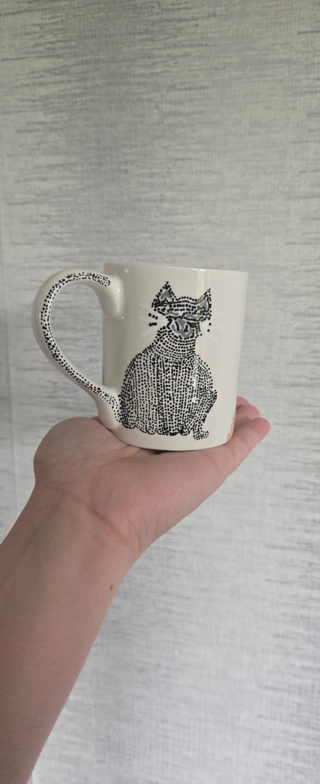 Hand Painted Cat Ceramic Mug – Dot Art Design