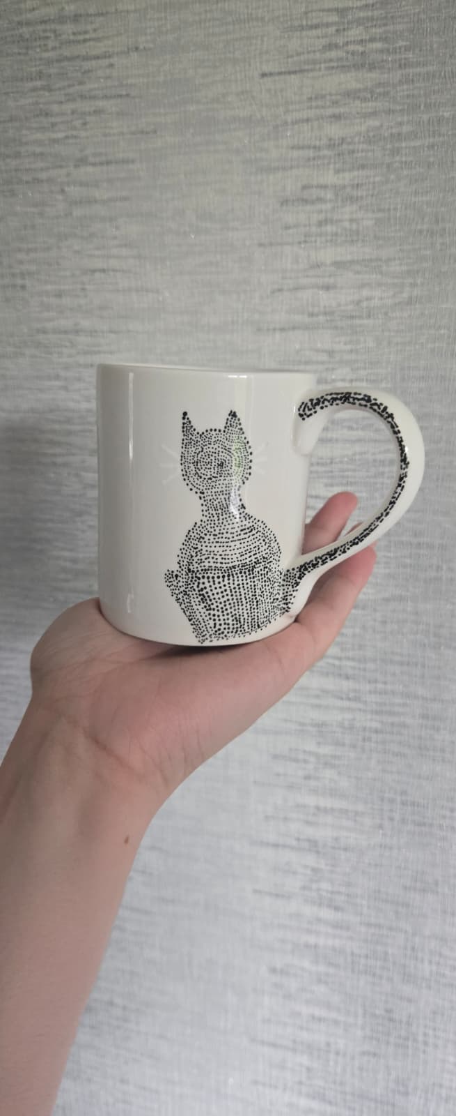 Hand Painted Cat Ceramic Mug – Dot Art Design