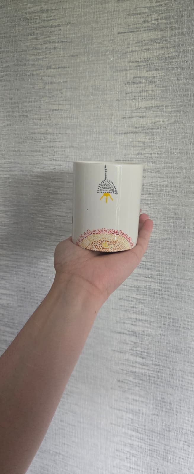Hand Painted Cat Ceramic Mug – Dot Art Design